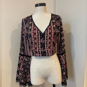 Floral Paisley Crop Top in Multi